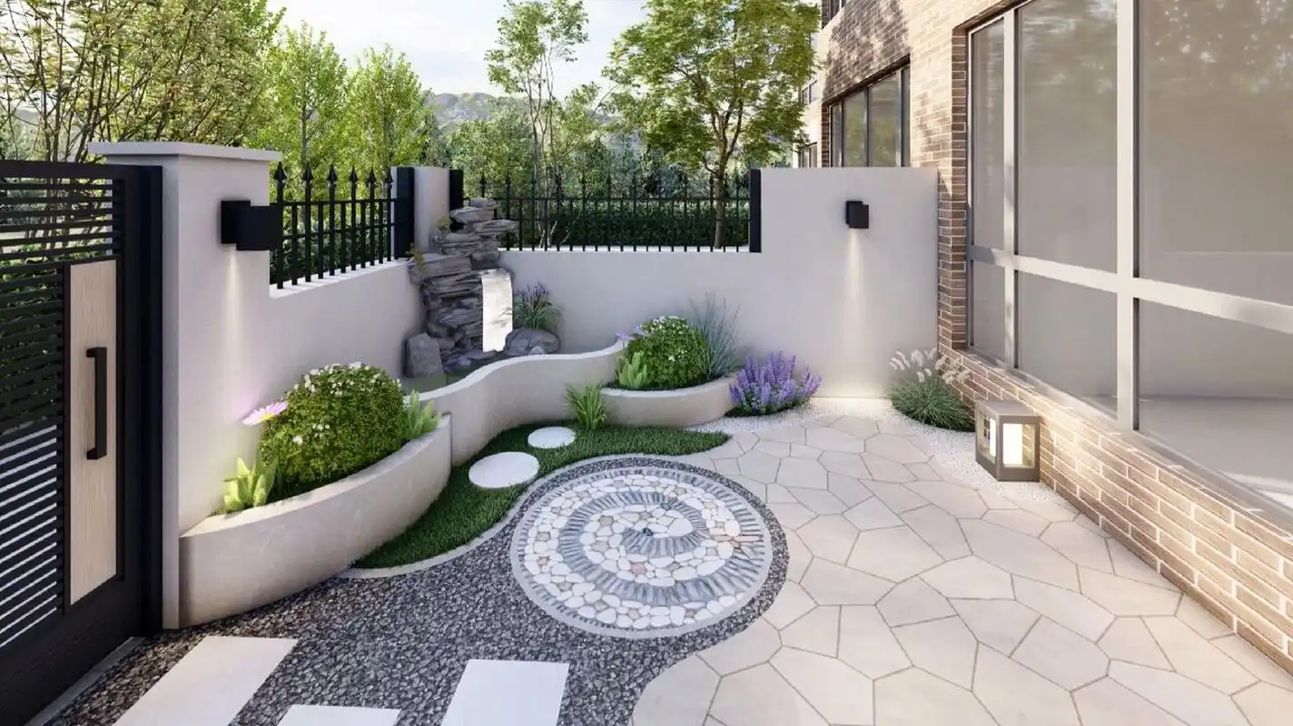 小面积花园效果图分享 979730平小花园效果图 按客户要求,设计了