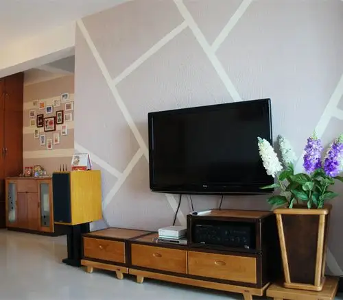 大户型现代简约客厅装修实景图片欣赏-简约风格客厅硅藻泥背景墙装修