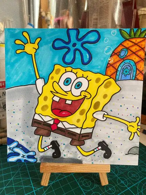 零基础学画画  #马克笔绘画  #简笔画  #线稿  #海绵宝宝