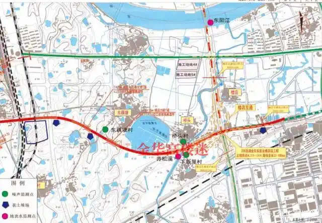 金义中央大道详细线路走向图(具体到村),工期36个月