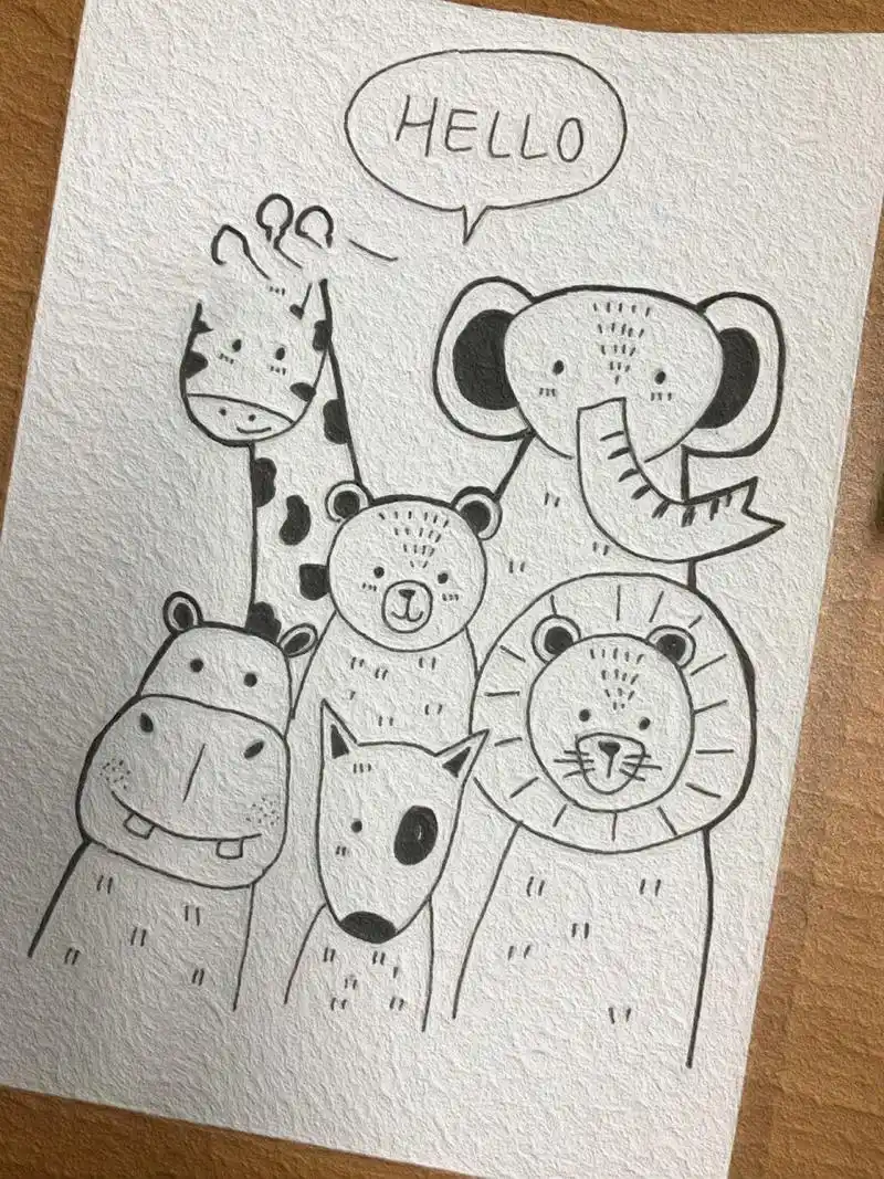 简笔画打卡 Ⅰ 动物世界 「继续努力 永不放弃」 今日主题动物世界 简