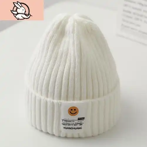 huayangtu婴儿帽子秋冬季幼儿护耳36个月儿童毛线帽俏皮可爱宝宝帽男