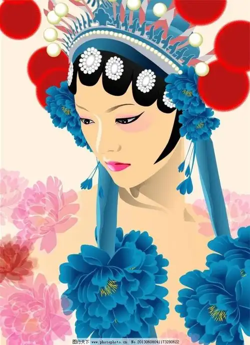 女花旦脸谱简笔画 女花旦脸谱简笔画教程步骤