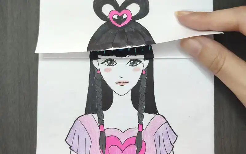 用一张纸画动画片《叶罗丽》王默换三次发型比颜值,哪次最好看-bili