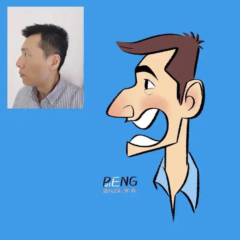 给自己画个卡通头像.菜刀脸,单眼皮,眼袋.我喜欢吃苹果, - 抖音