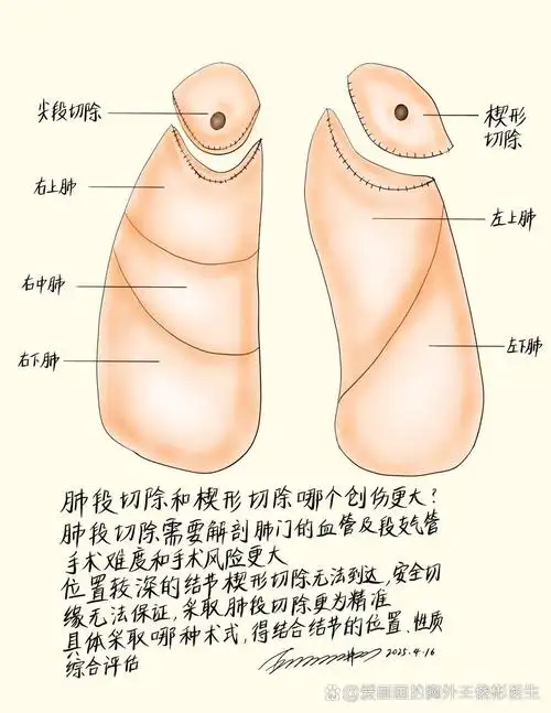 肺段切除和楔形切除哪个创伤更大?