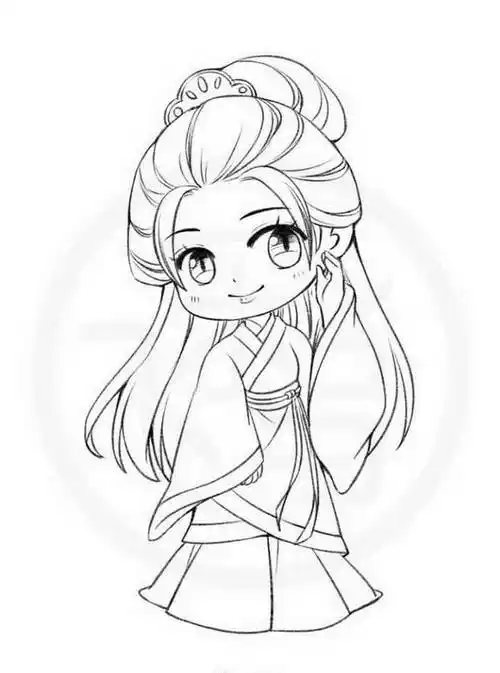 古装美女简笔画 古装美女简笔画简单又漂亮