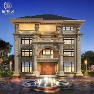 2020新款农村自建房豪华欧式四层别墅设计图纸全套效果图施工图纸