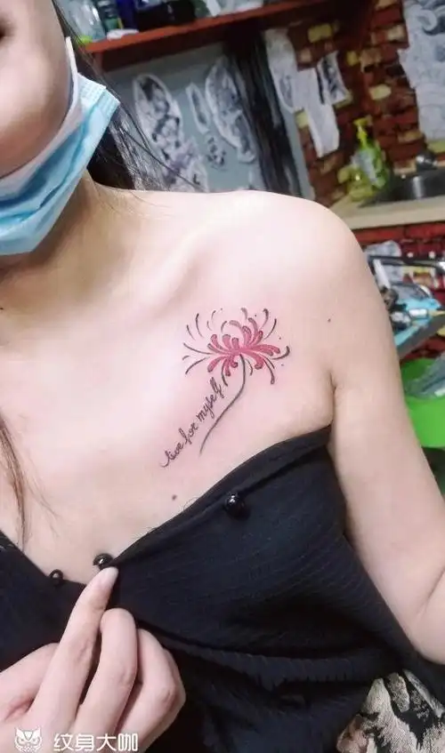 锁骨彼岸花_纹身图案手稿图片_刘国栋的纹身作品集