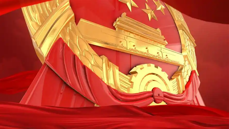 红色人大政府国徽标题片头