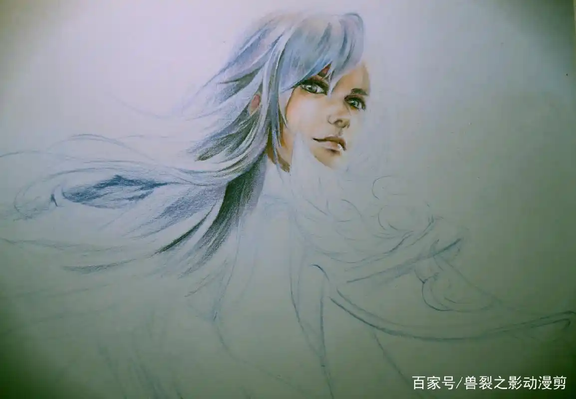 彩铅手绘党:李白仗剑走天涯