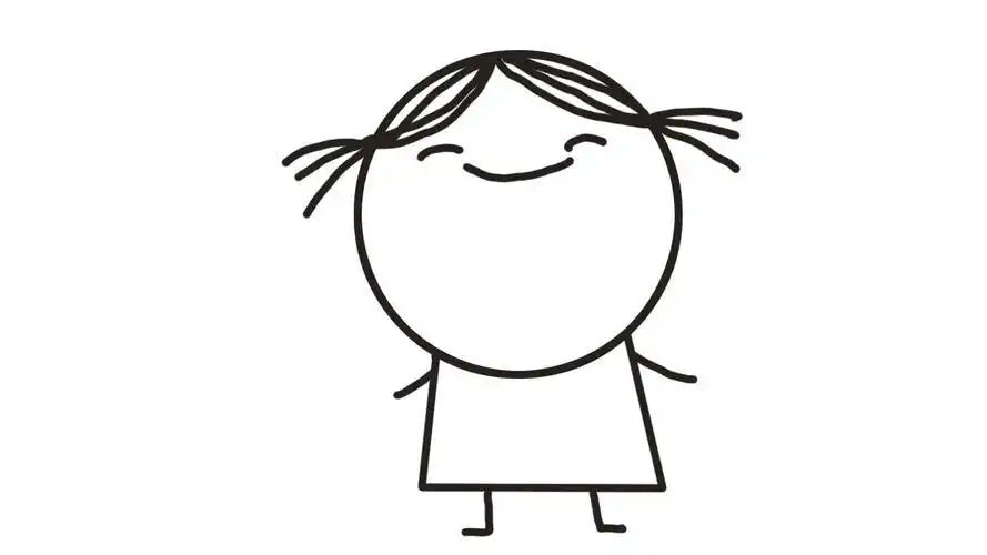 女孩微笑眼睛简笔画