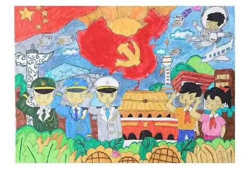 云展览学党史知党情跟党走党在我心中中宁县少儿美术书法作品展一