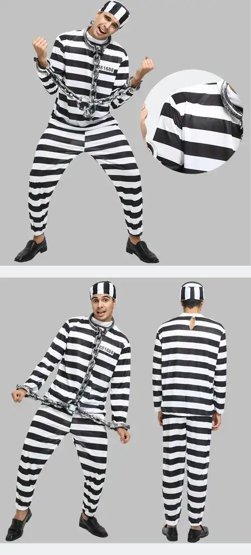 阁版囚犯衣成人囚服服男女儿童监狱表演舞台剧演出道具服装犯人刑犯
