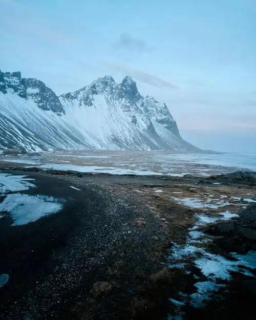 冰岛西角山vestrahorn的唯美夜幕sony