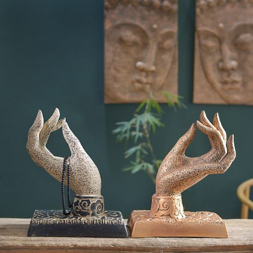 新中式复古佛手茶室空间禅意艺术国风中国装饰品摆件