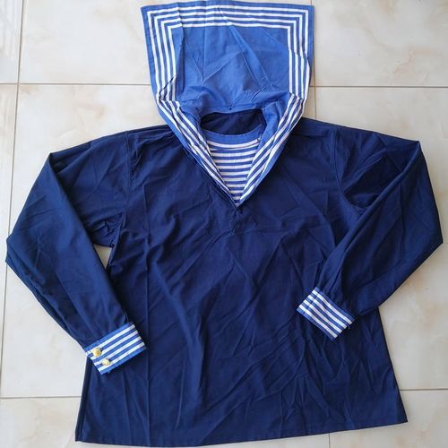 库存保真87式涤良水兵服蓝上衣 军迷收藏 蓝色水手服 cos演出服