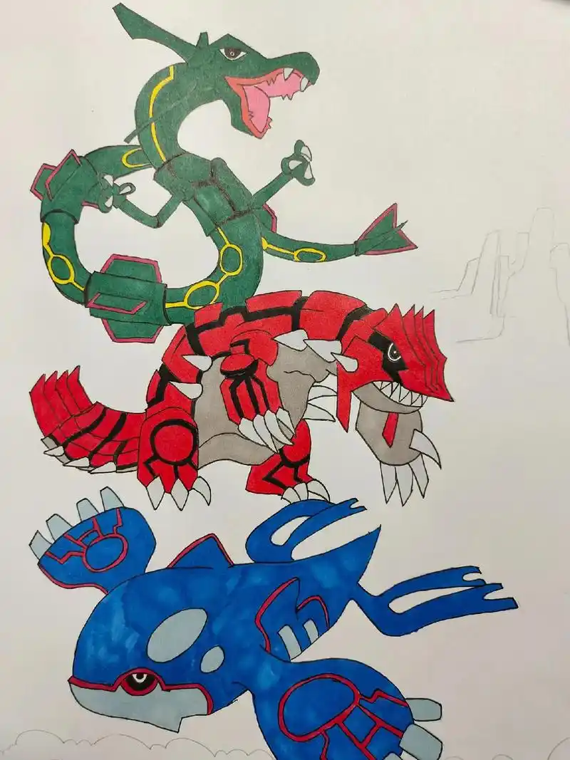 060606.好久没动笔了#裂空座 #宝可梦 #马克笔手绘  - 抖音