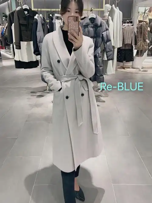 reblue烟灰色大衣