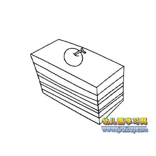 画方形蛋糕简笔画儿童画
