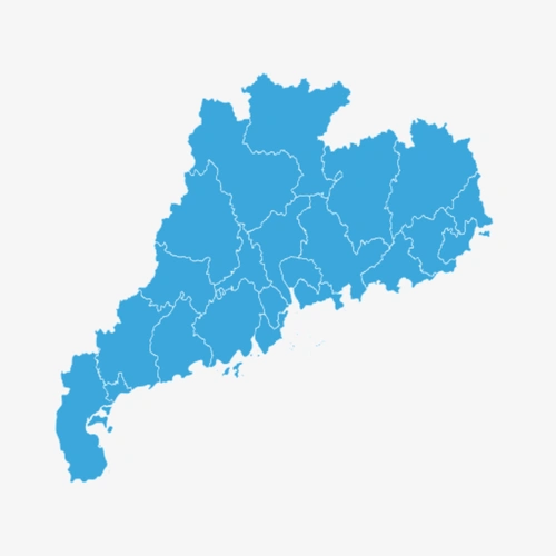 蓝色广东地图