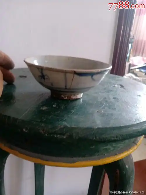 怀旧民国青花粗瓷茶碗