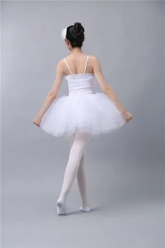 粉色芭蕾舞裙成人女童芭蕾练功服吊带舞蹈纱裙小天鹅白色蓬蓬裙