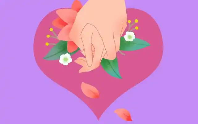 卡通扁平风情人节紧握的双手