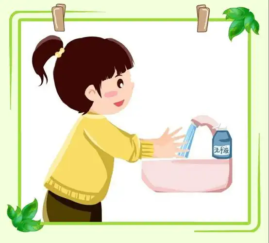 户外活动回来的我们一定会把自己的小手认真洗干净的