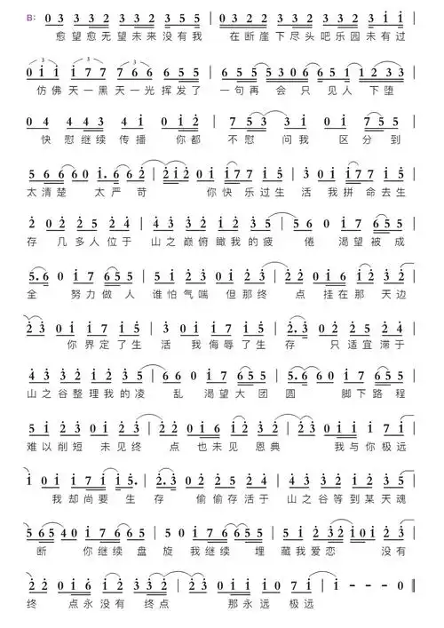 高山低谷智能简谱