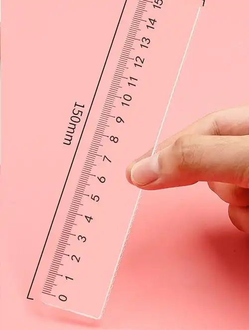 小直尺波浪尺15cm透明塑料20厘米坚城测量绘图尺学生文具用品15cm带