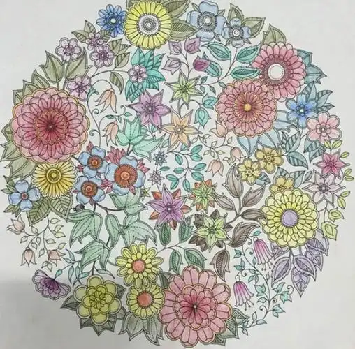 秘密花园涂色样本及成品作品参考展示