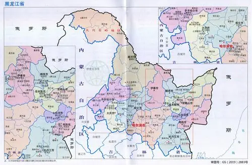 黑龙江行政区划图 行政统计表(2019)_黑龙江地图库_地图窝