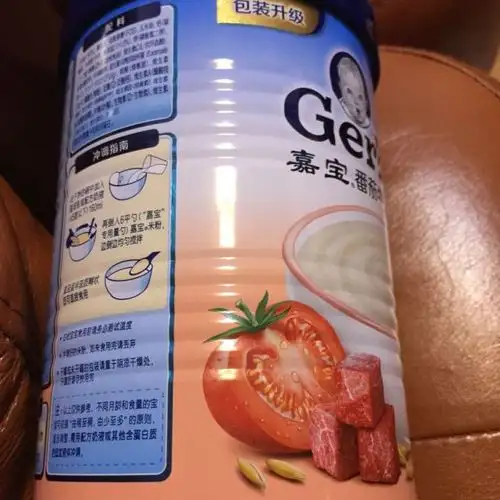 嘉宝(gerber) 番茄牛肉营养米粉米糊225g罐装3阶段(适合8-36个月)