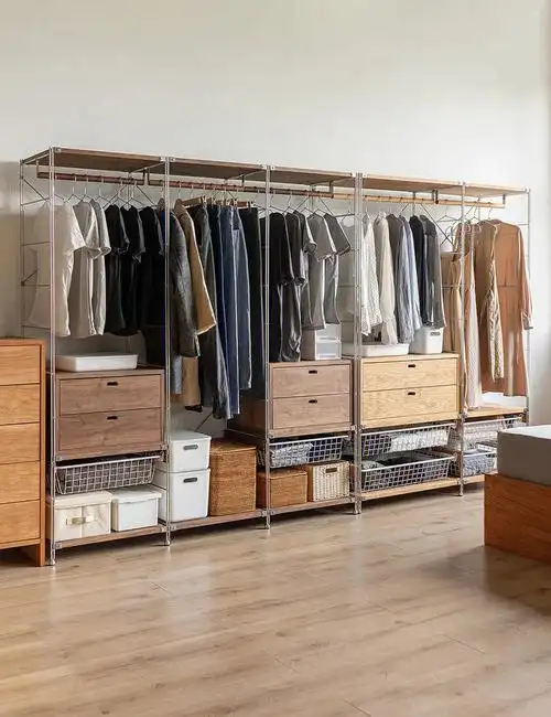 高颜值开放式衣帽架,让你的收纳更便捷!