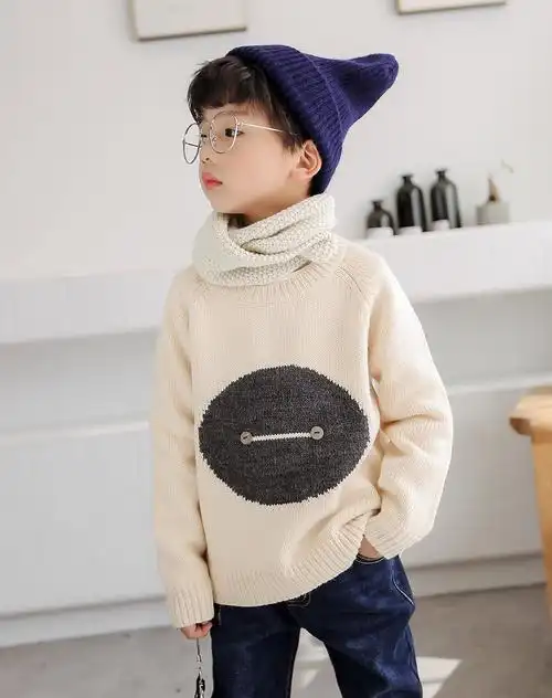男童毛衣插肩袖厚款套头童装针织衫