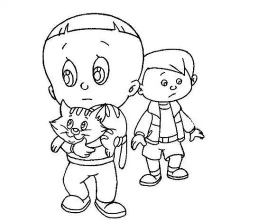 大头儿子挨打的简笔画