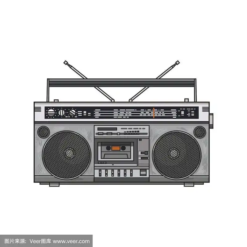 复古风格的磁带录音机,90年代的贫民窟扬声器