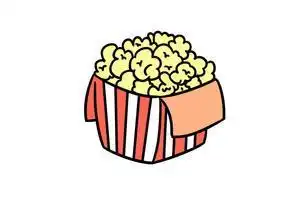 爆米花简笔画爆米花简笔画画法爆米花图片彩色卡通画教程爆米花简笔画