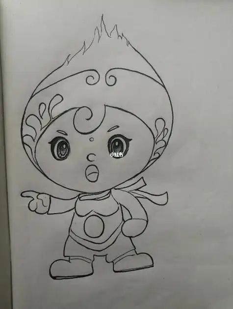 幼儿新年吉祥物简笔画