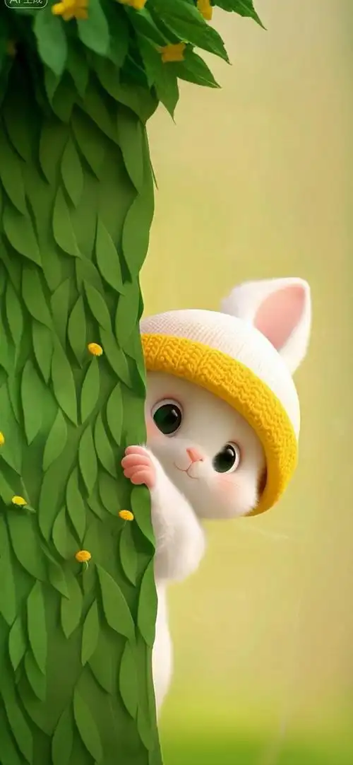 在这张手机壁纸中:几只比嫦娥的玉兔还要可爱的小白兔手机壁纸