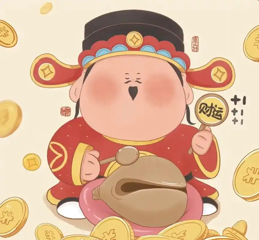 迎财神 #卡通头像 #招财 #q版小人也太萌了 - 抖音