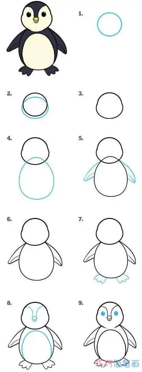 企鹅怎么画简笔画图画