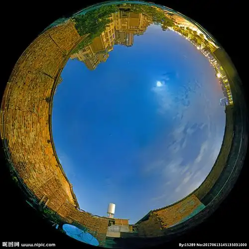 星空鱼眼全景图片
