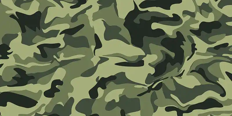 军绿色简约迷彩丛林军训展板夏令营背景