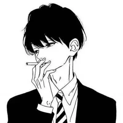 二次元 男生黑白头像