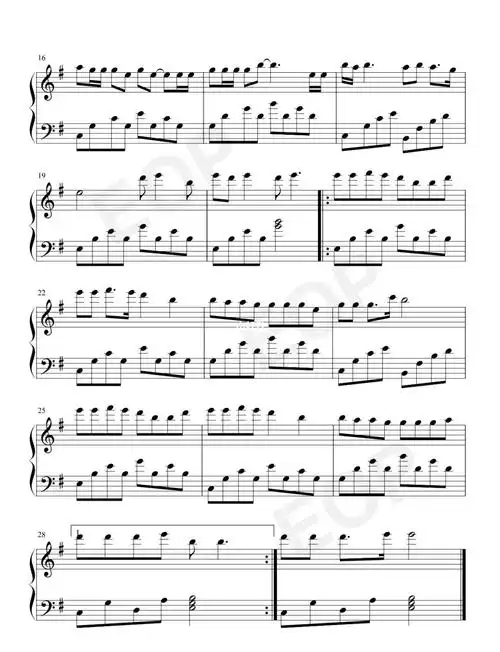 大雨还在下钢琴谱