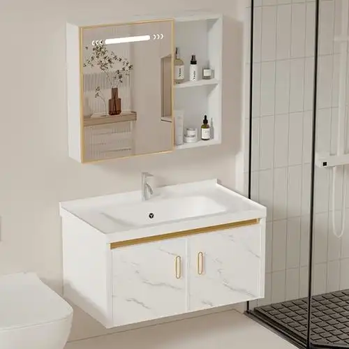 藤印象太空铝浴室柜组合卫生间洗漱台洗手盆洗脸池陶瓷一体小户型卫浴