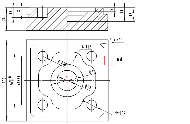 数控铣床加工中心图纸