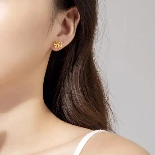 夏日清新简约黄金耳钉